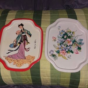 Pair of MCM Small Metal Trays